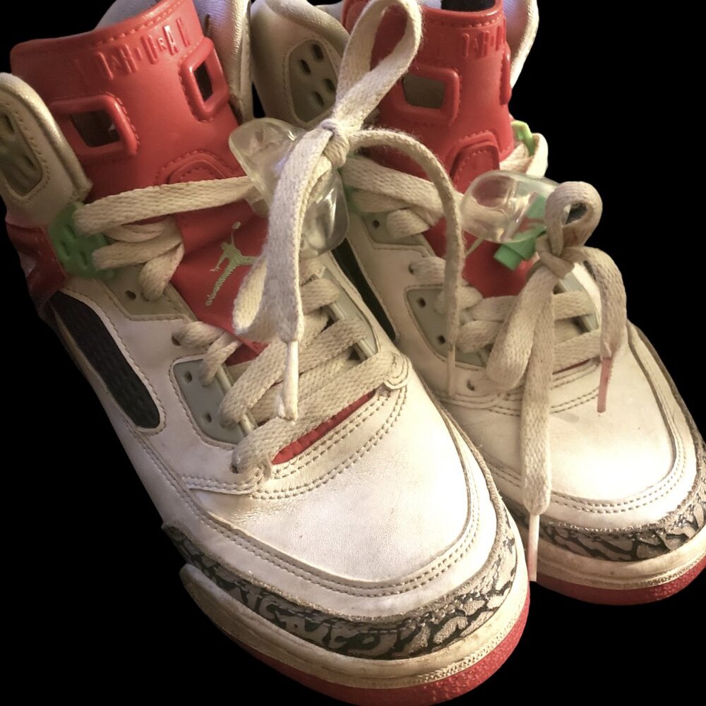 Nike Air Jordan 2015 Spizike GS basketball shoes white poison red green